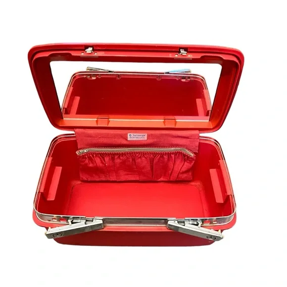 Vintage Samsonite Royal Traveller Montebello Hard Train Case Mirror 14" - Picture 1 of 6